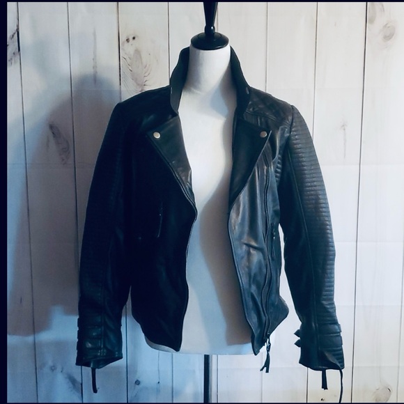 NWT LUCA Womens XL Hawthorne Rocker Black 100% Leather Jacket - Picture 9 of 16